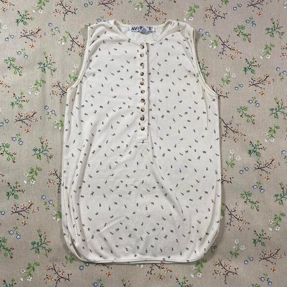 Vintage Cream Floral Tank Top - Picture 1 of 4